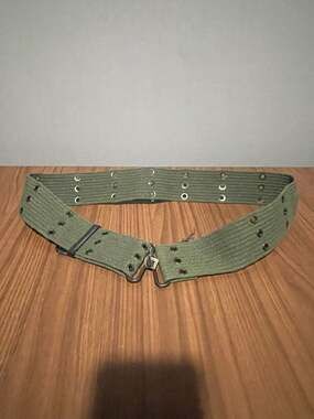 Vintage Military Pistol Belt, Olive Drab Canvas Utility Web Belt - Tactical Gear